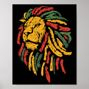 Póster Celebrar la libertad de los Leones Africanos de Ju