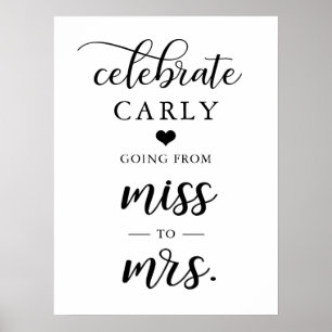 Póster Celebrar la Srta. Bridal Shower Heart WELCOME