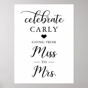 Póster Celebrar la Srta. Bridal Shower Heart WELCOME
