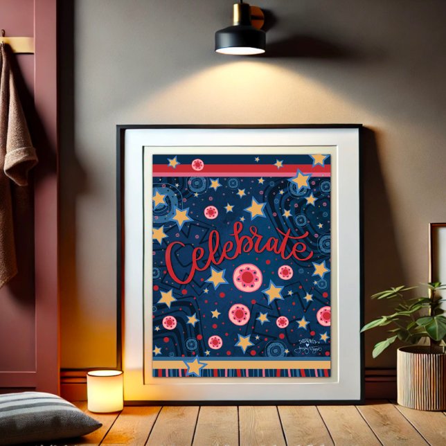 Póster Celebrar las flores de las estrellas divertido ban (Subido por el creador)
