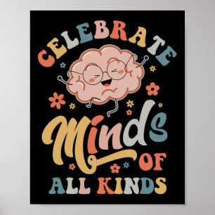 Póster Celebrar Mentes De Todo Tipo De Autismo De Neurodi