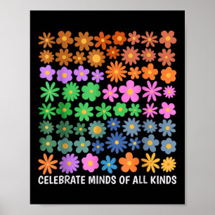 Póster Celebrar Mentes De Todo Tipo De Autismo De Neurodi