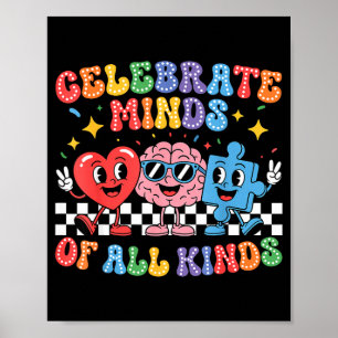 Póster Celebrar mentes de todo tipo neurodiversidad autis