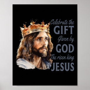 Póster Celebrar Pascua Jesús El Rey es Cristiano Crecient