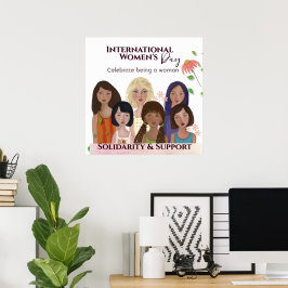 Póster Celebrar retratos del Día de la Mujer