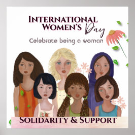 Póster Celebrar retratos del Día de la Mujer