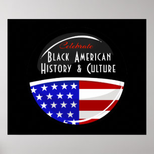 Póster Celebrate Black American History Glossy Emblem