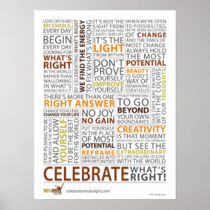 Póster Celebrate What's Right Poster 18"x24"