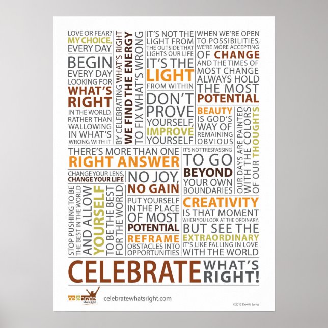 Póster Celebrate What's Right Poster 18"x24" (Frente)