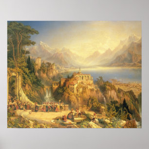 Póster Celebrating the Grape Harvest, Lake Orta, North It