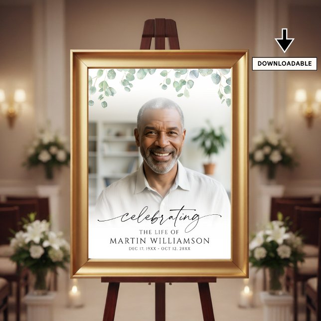 Póster Celebrating the Life Photo Botanical Welcome Sign (Subido por el creador)