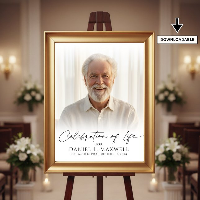 Póster Celebration of Life Photo Script Welcome Sign (Subido por el creador)