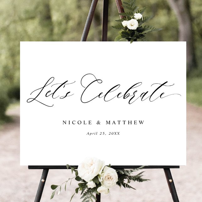 Póster Celebremos elegante cartel de bienvenida de boda (Subido por el creador)