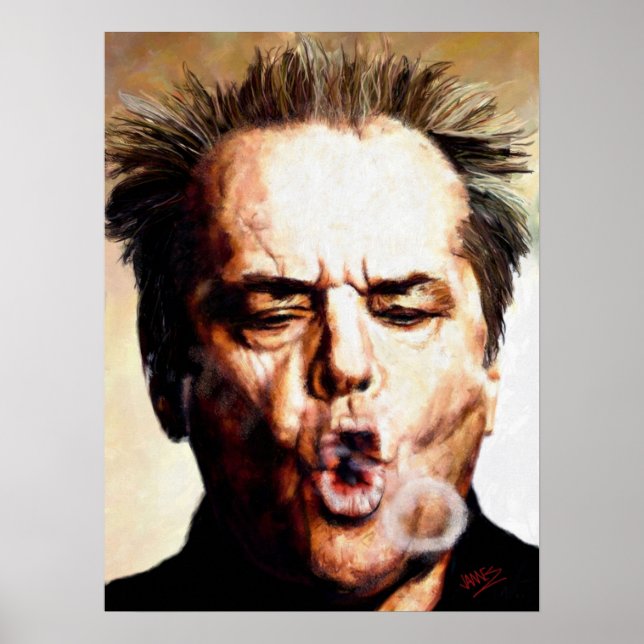 Póster Celebrity Jack Nicholson smoke ring (Frente)