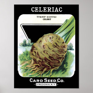 Póster Celeriac Card Seed Co. paquete Fredonia, NY Vintag
