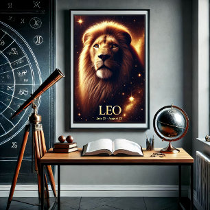 Póster Celeste del Zodíaco de Leo el León