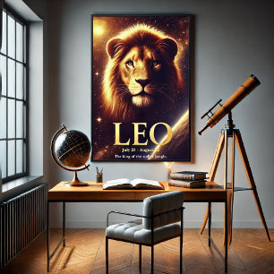 Póster Celeste del Zodíaco de Leo el León