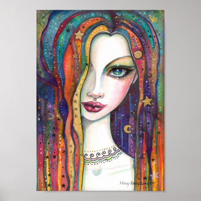 Póster Celestia Bohemian Celestial Girl por Molly Harriso (Frente)