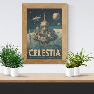 Póster Celestia: La Ciudad Entre las Estrellas - Vintage