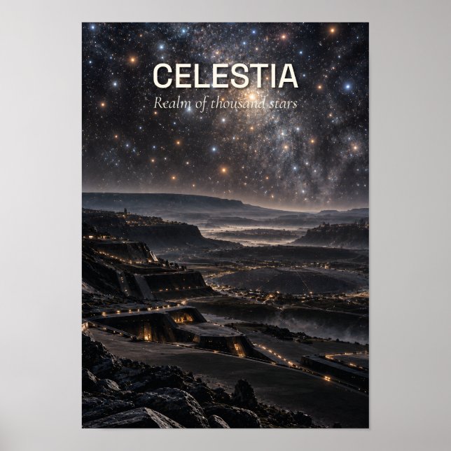 Póster Celestia — Stellar Observatory World (Frente)