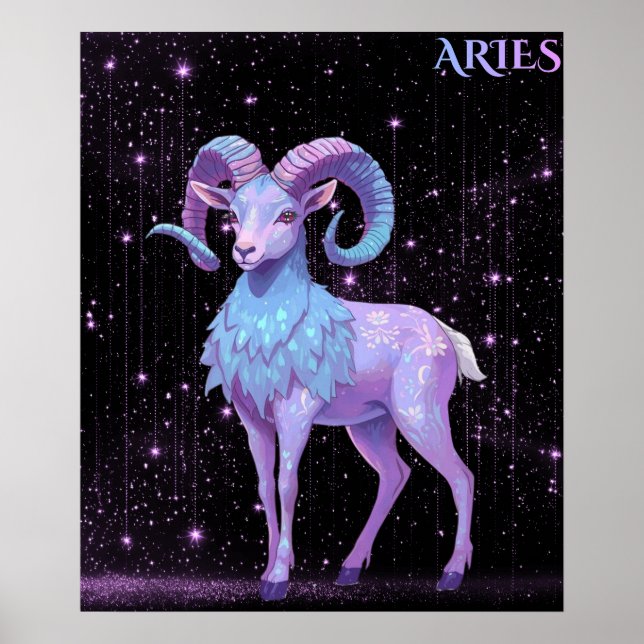Póster Celestial Aries – Astrology Art (Frente)