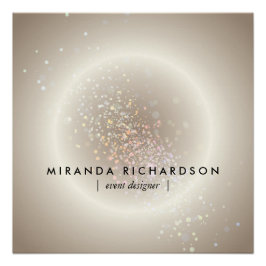 Póster Celestial Confetti Glow Gold