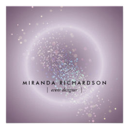 Póster Celestial Confetti Glow Purple