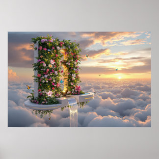 Póster Celestial Garden: Where Waters Meet the Sky