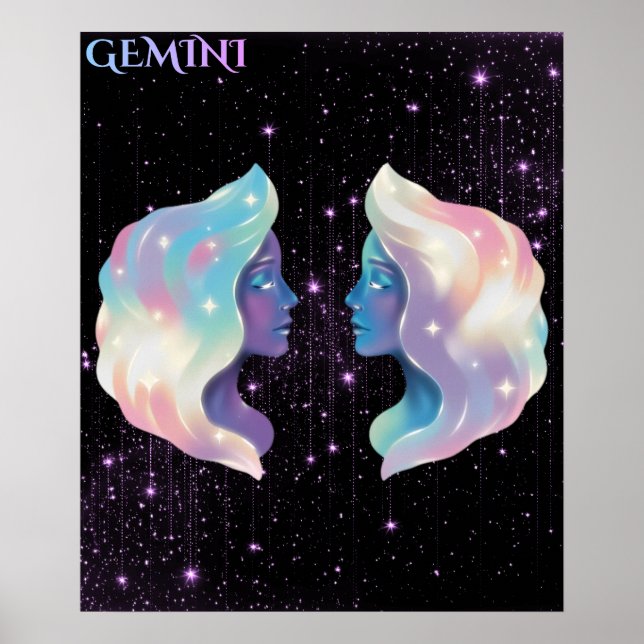 Póster Celestial Gemini – Astrology Art (Frente)