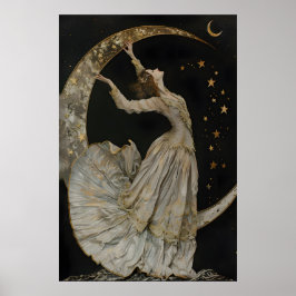 Póster Celestial Goddess Art Print, Gothic Romance Decor,