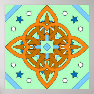 Póster Celestial Knot Art Prints | Unique Star Patterns