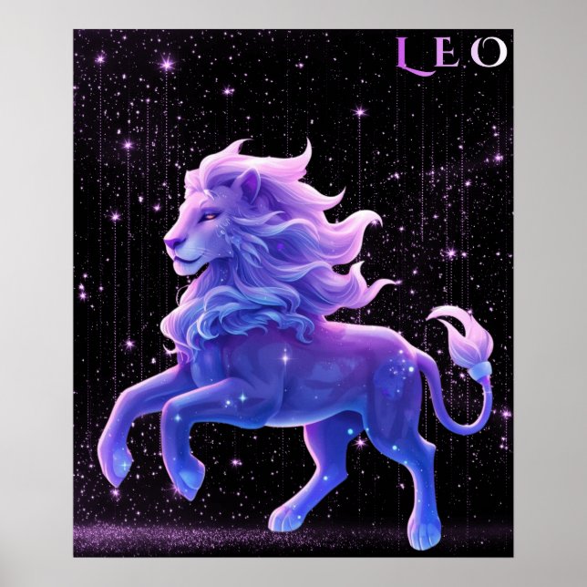 Póster Celestial Leo – Astrology Art (Frente)