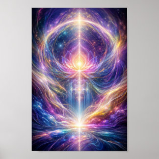 Póster Celestial Lotus Energy – New Age Abstract Spiritua