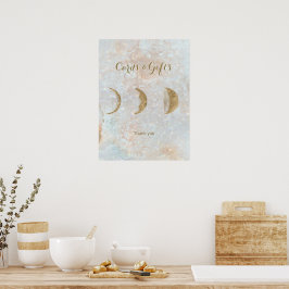 Póster Celestial Luna Simple Moda Elegante Boda