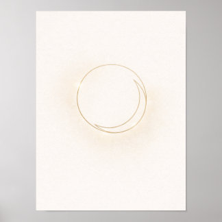 Póster Celestial Minimal Circle Wall Art - Boho Sun Disk