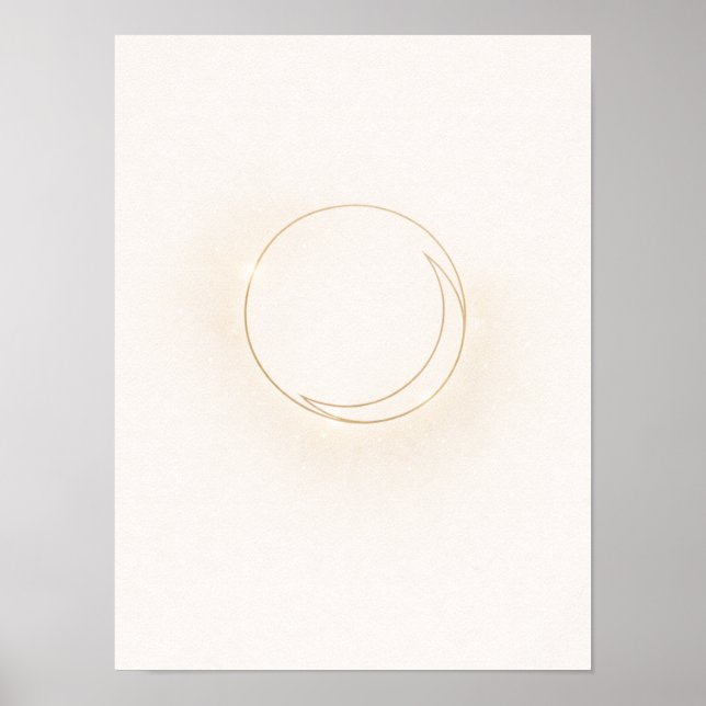 Póster Celestial Minimal Circle Wall Art - Boho Sun Disk (Frente)