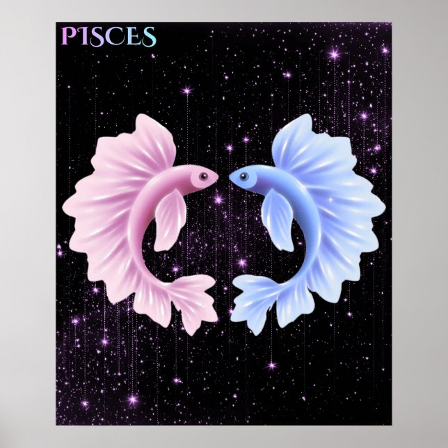 Póster Celestial Pisces – Astrology Art (Frente)