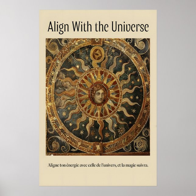 Póster Celestial Sun Mosaic Art Print Antique Astrology (Frente)