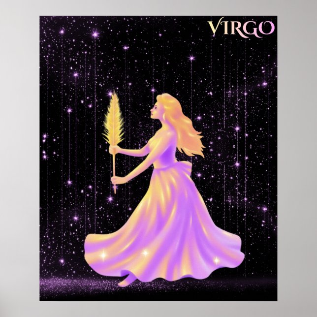 Póster Celestial Virgo – Astrology Art (Frente)