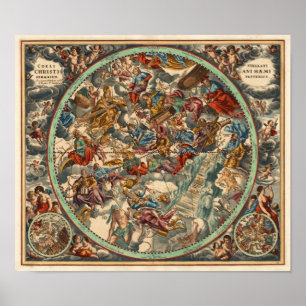 Póster Cellarius Andreas 1708 Harmonia Macrocosmica
