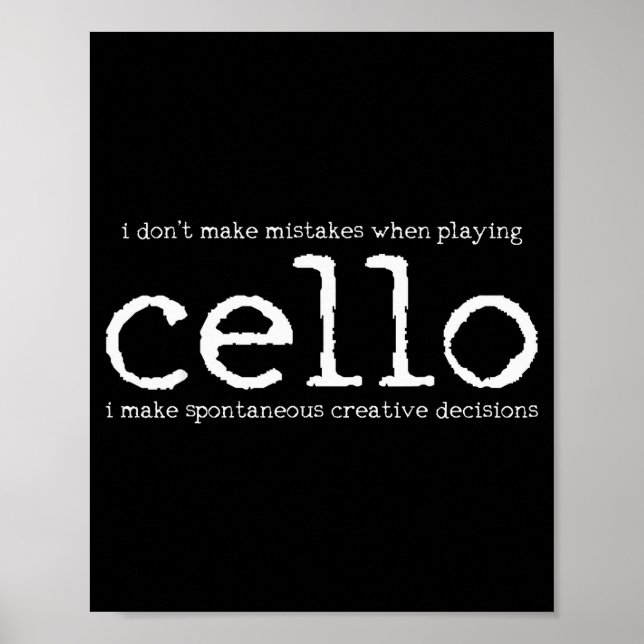 Póster Cello Player Cellist Funny Gift  (Frente)