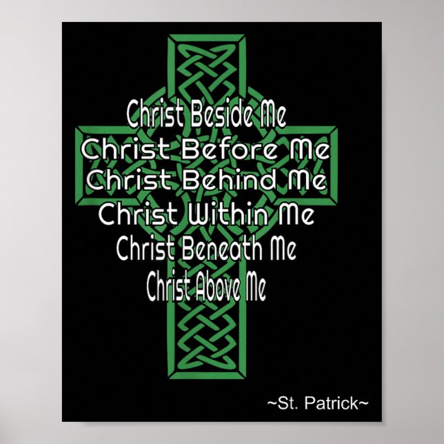 Póster Celtic Cross Shirt St Patrick's Prayer Christian  (Frente)