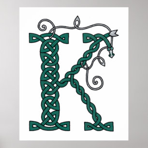 Póster Celtic Letter K print
