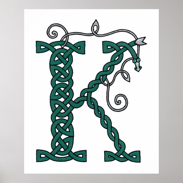 Póster Celtic Letter K print (Frente)