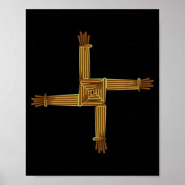 Póster Celtic Symbols Brigid's Cross Celtic Knot Irish Sy (Frente)