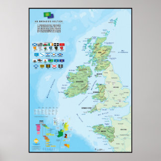 Póster Celtiques de las seis naciones: carta en breton