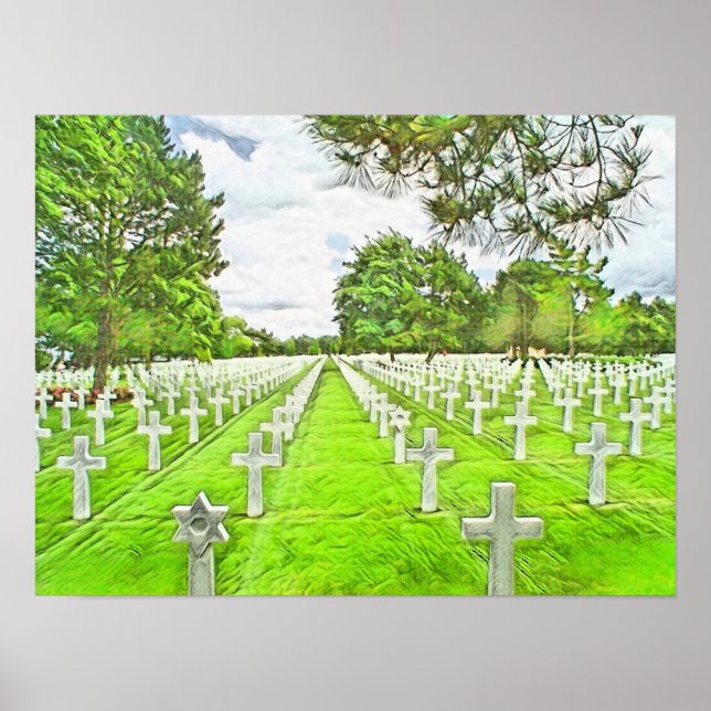 Póster Cementerio americano de la Francia normanda (Frente)