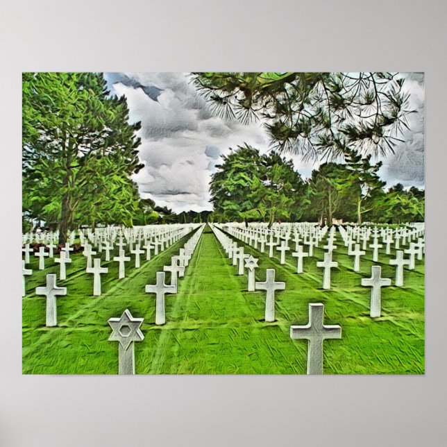 Póster Cementerio americano de la Francia normanda (Frente)