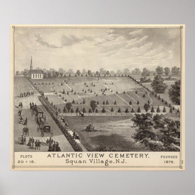 Póster Cementerio Atlantic View, Aldea Squan, NJ (Frente)