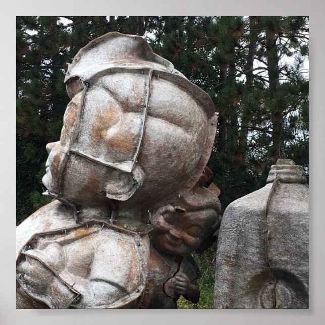 Póster cementerio de fibra de vidrio niño mayor y caja de (Frente)